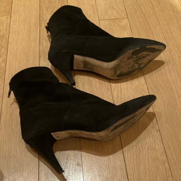 Free people black suede pointed toe heeled booties - Picture 6 of 7